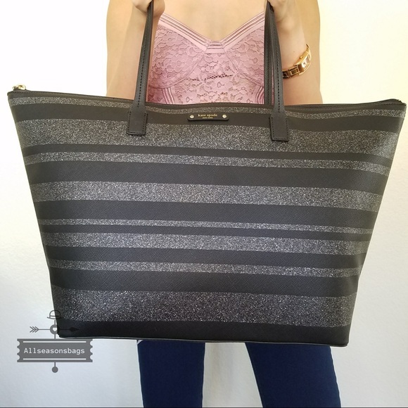 NWT Kate spade HANI Haven lane large tote stripe - Picture 4 of 7